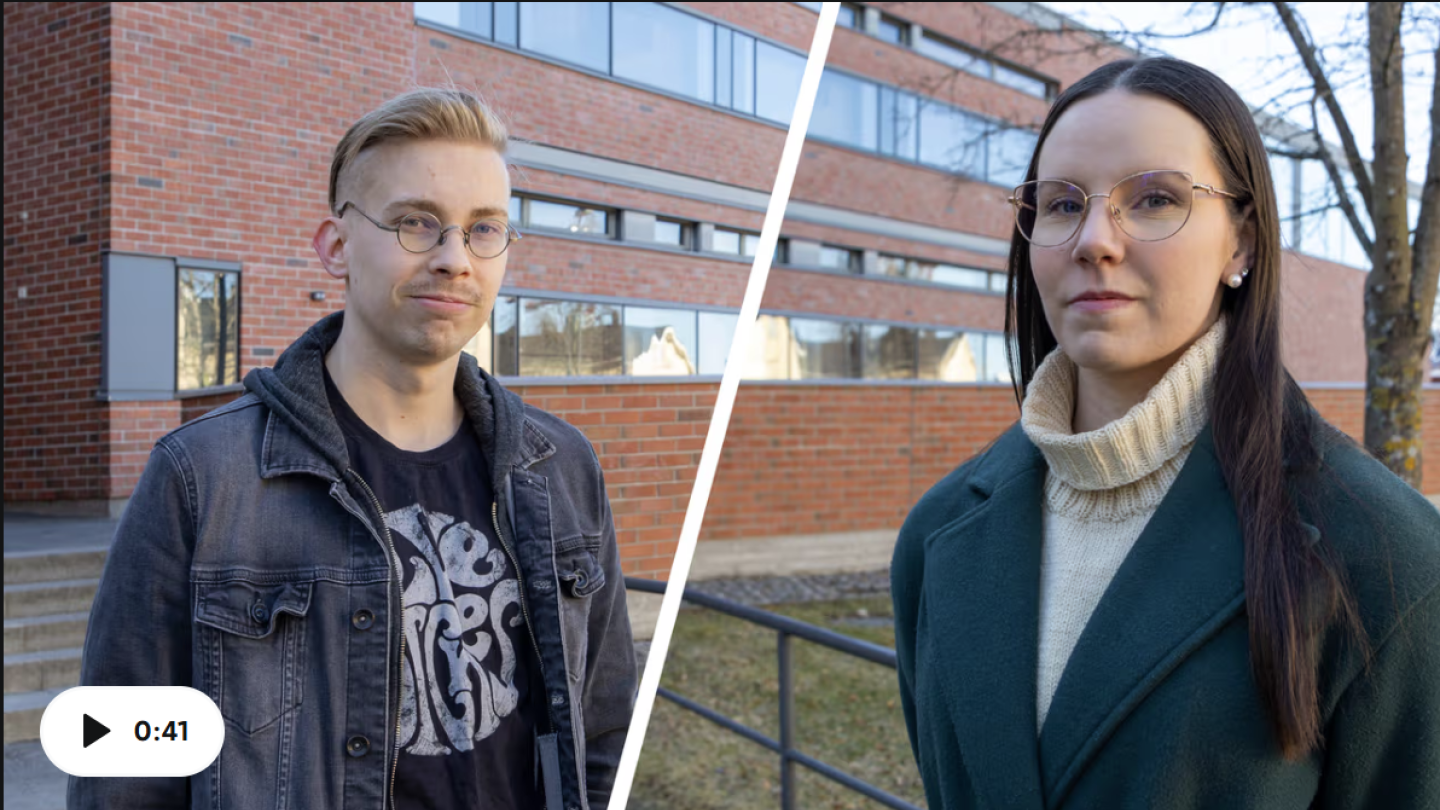 Jyväskylän yliopistossa opiskelevat Veera Hynninen ja Jimi Rytkönen